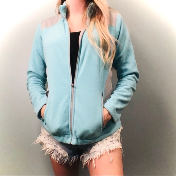 Columbia blue and gray fleece zip up jacket! - Picture 2 of 6